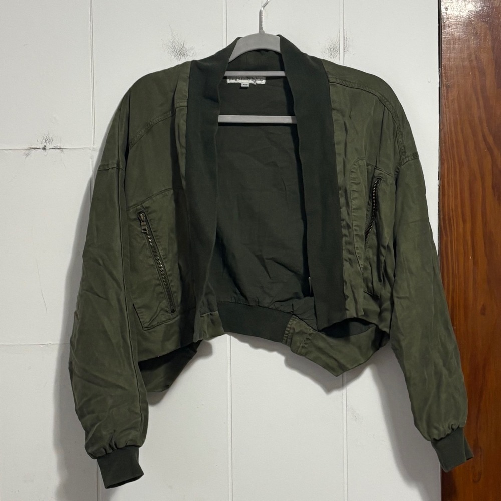 Young Fabulous‎ & Broke Olive Green Bomber Jacket Cropped Style XS